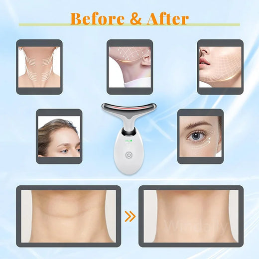 EMS red light therapy device used along the jawline