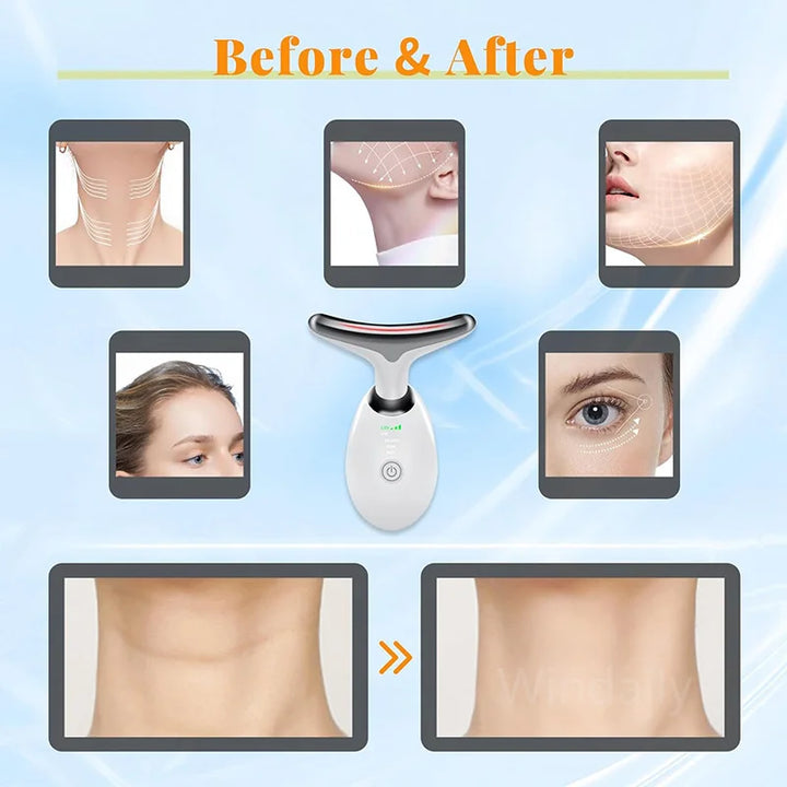 EMS red light therapy device used along the jawline