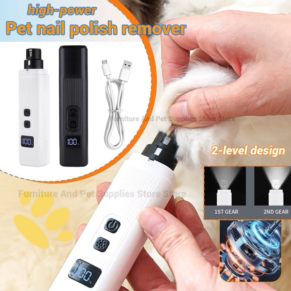 Electric nail grinder showing built-in LED light