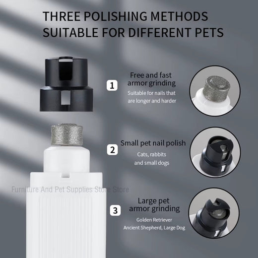 Quiet dog nail grinder ergonomic handle close-up
