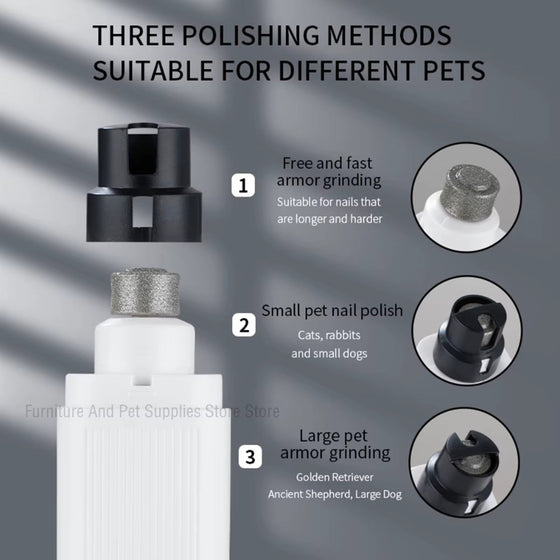 Quiet dog nail grinder ergonomic handle close-up