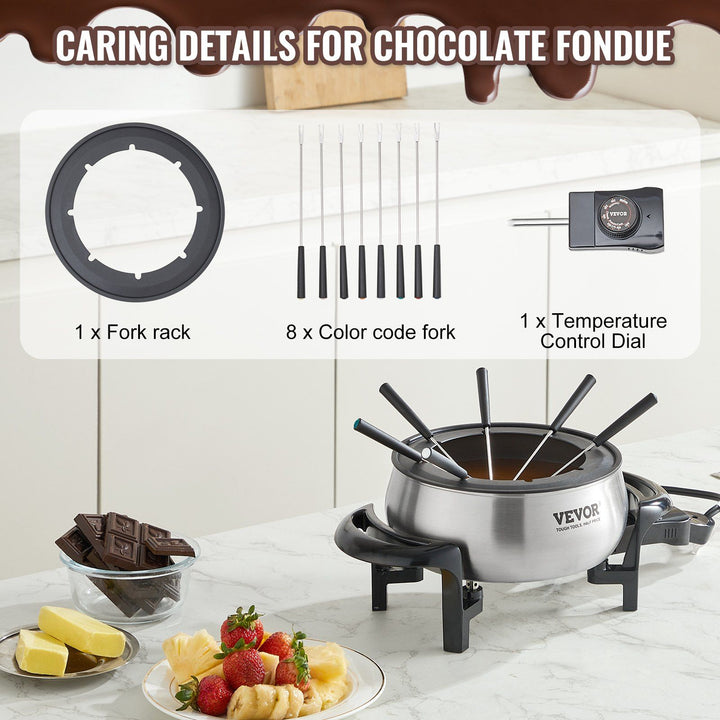 Electric fondue pot lifted off its electric base