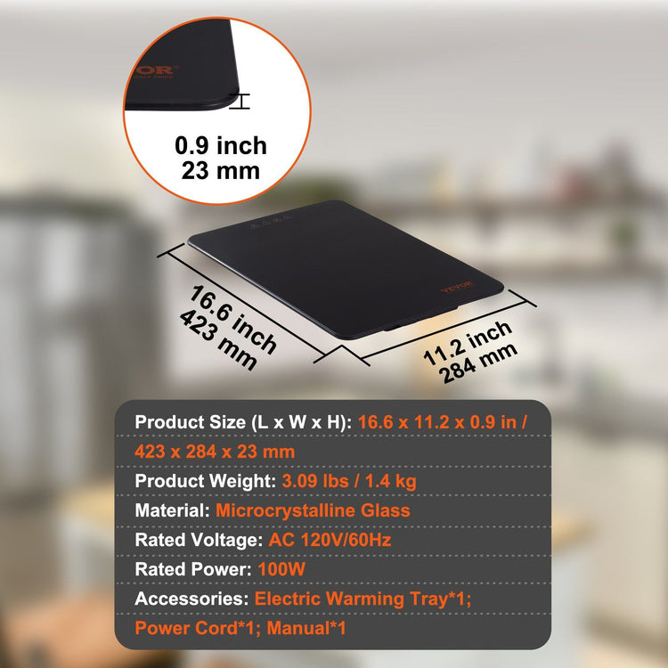 Electric food warming tray, portable, 16.5 by 11 inch surface, additional view 7