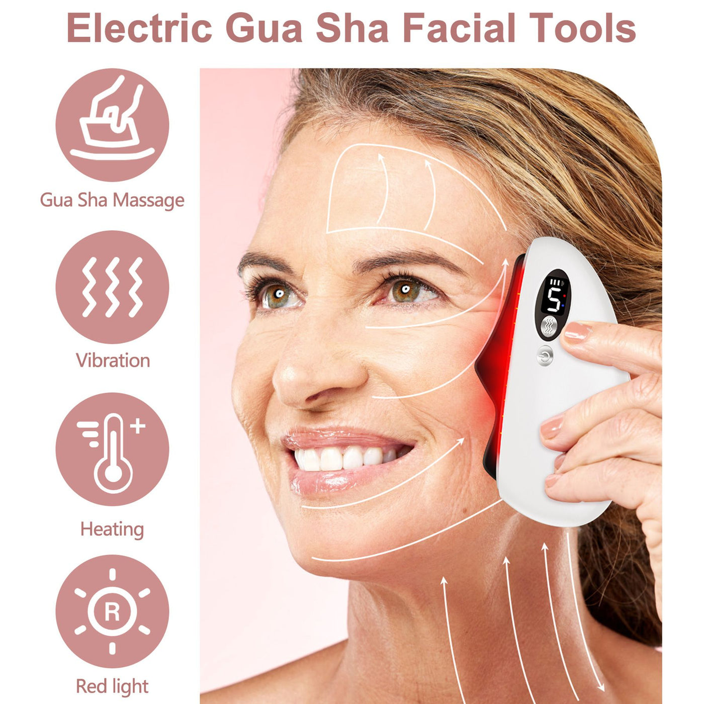Electric Gua Sha Heated Facial Tool in White