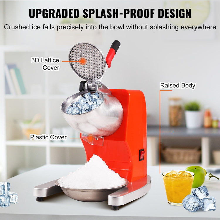 Electric Ice Crusher Shaved Ice Machine in-use view, electric ice crusher machine