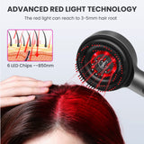 Electric scalp massager hair brush in red color variant