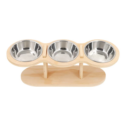 Elevated Cat Feeder Stand in a kitchen setting