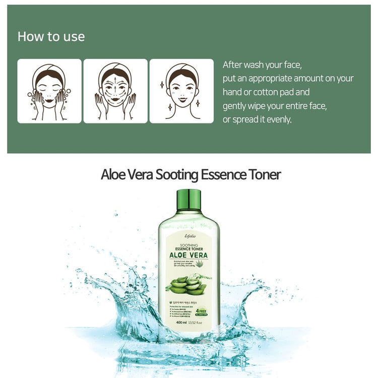 Esfolio Aloe Vera Essence Toner packaging detail