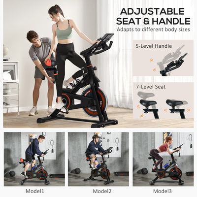 Home exercise bike shown from the side with full frame view