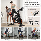 Home exercise bike shown from the side with full frame view