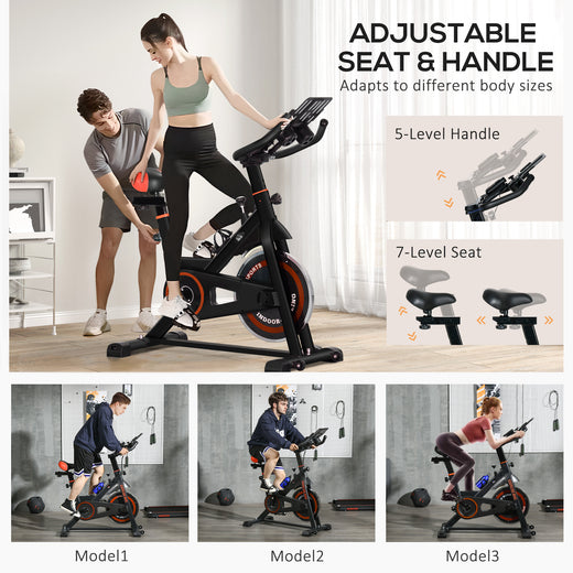 Home exercise bike shown from the side with full frame view