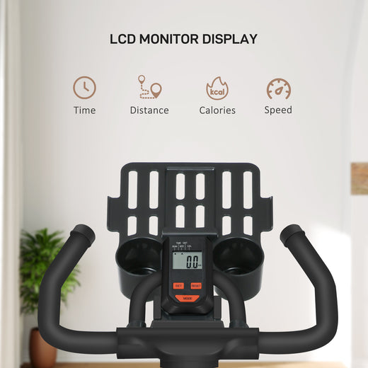 Home exercise bike seat and post height adjustment