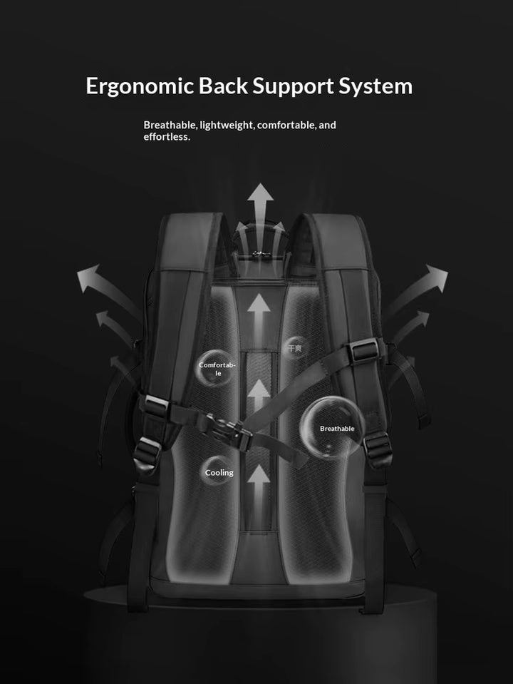 ExpandPro 40L Travel Backpack, packed for travel