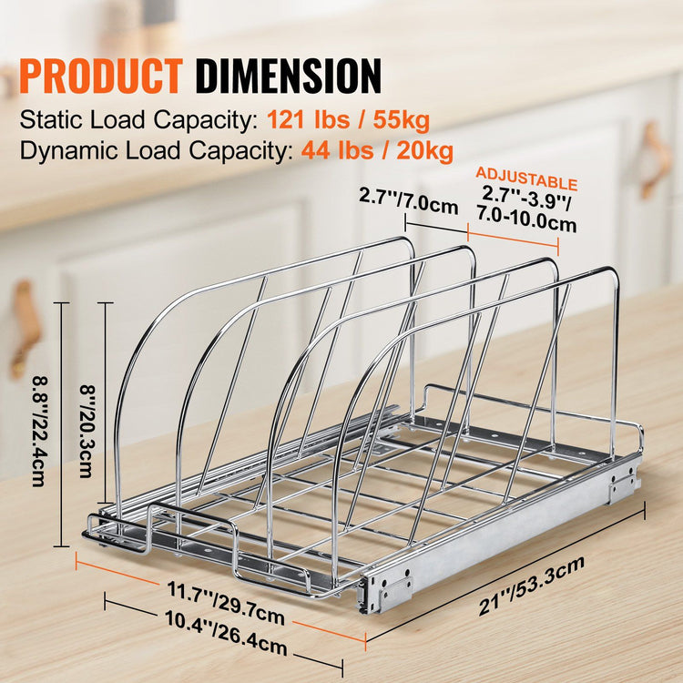 Organizer rack shown from an angled view