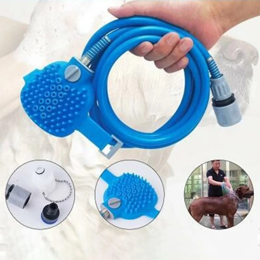 Shower head connected outdoors for a backyard bath