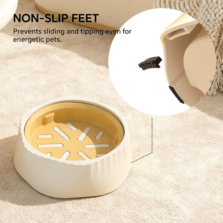 Slow feeder dog bowl reversible top view