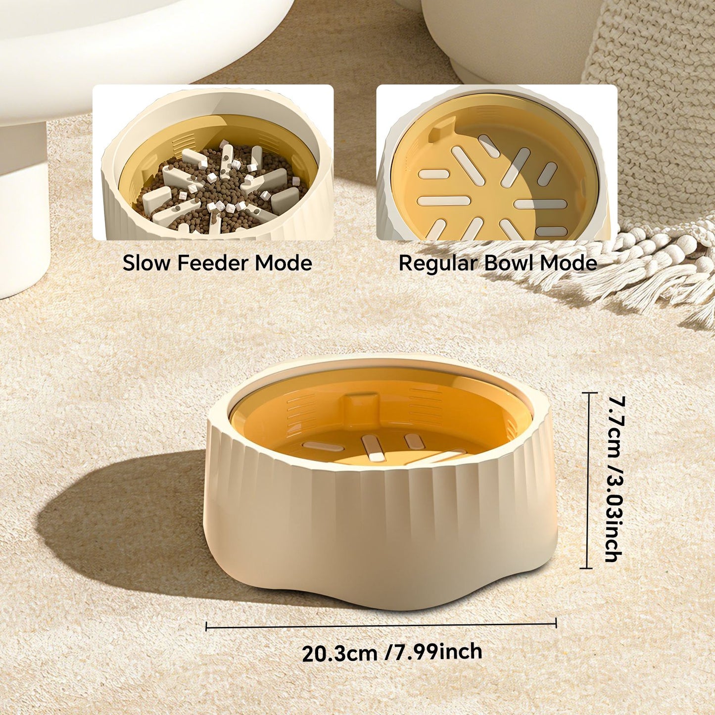 Slow feeder bowl green color option