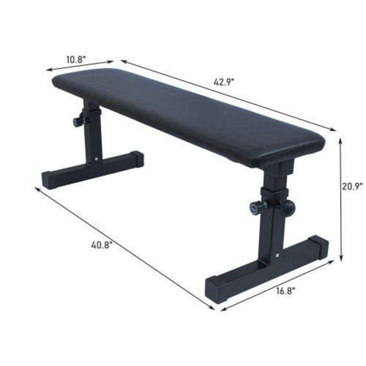 Flat bench used for dumbbell chest press