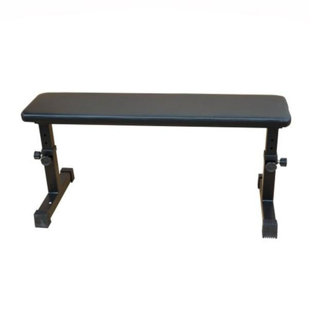 Flat bench used for single-arm row exercise