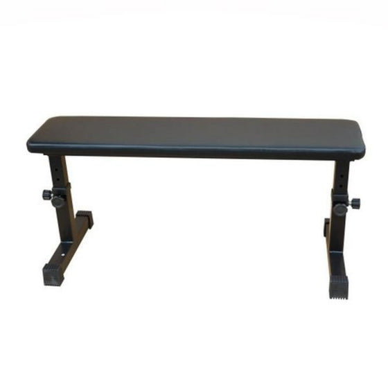 Flat bench used for single-arm row exercise