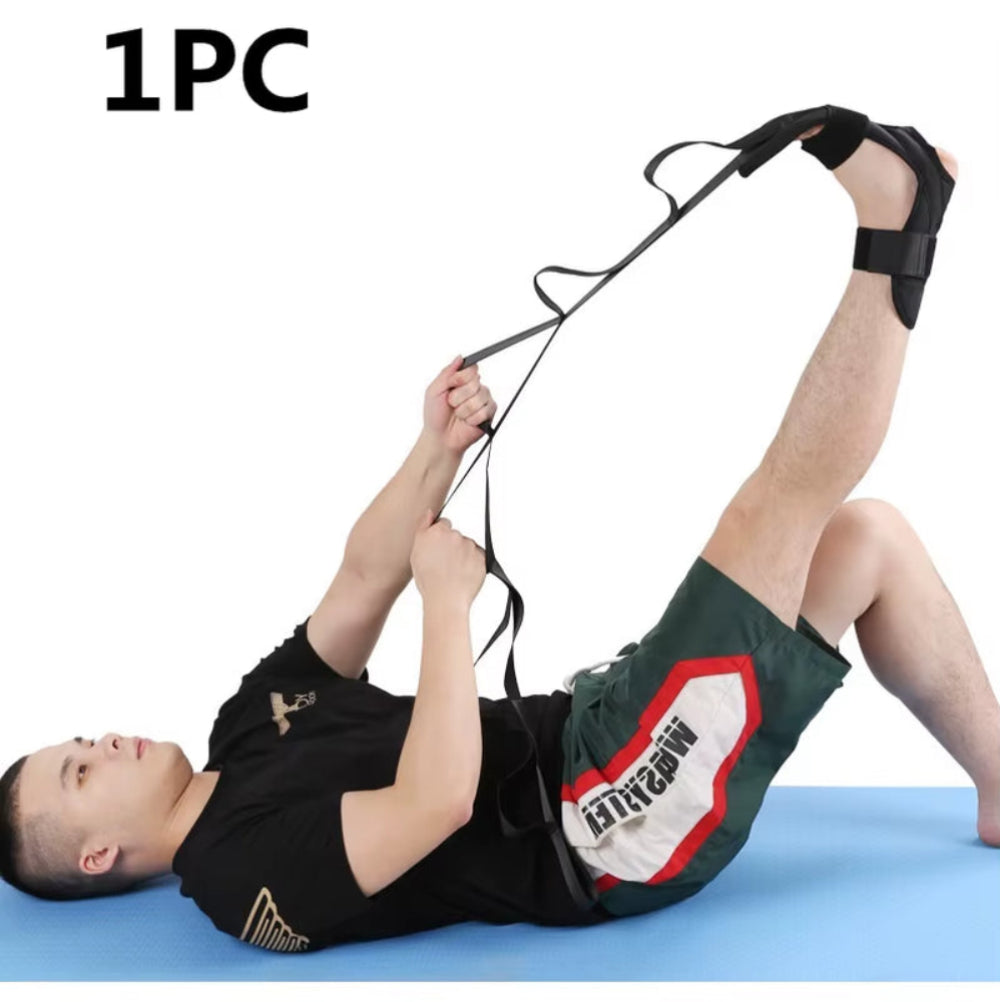 FlexStrap stretching strap in use for hamstring stretch