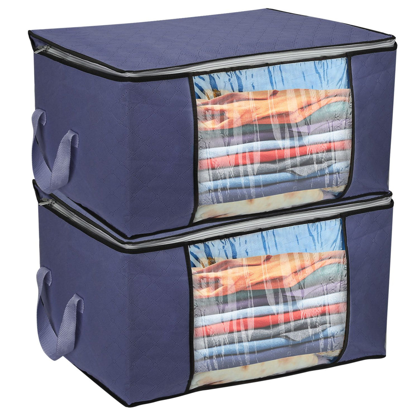 Foldable clothes storage bag collapsed flat for empty storage
