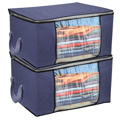 Foldable clothes storage bag collapsed flat for empty storage