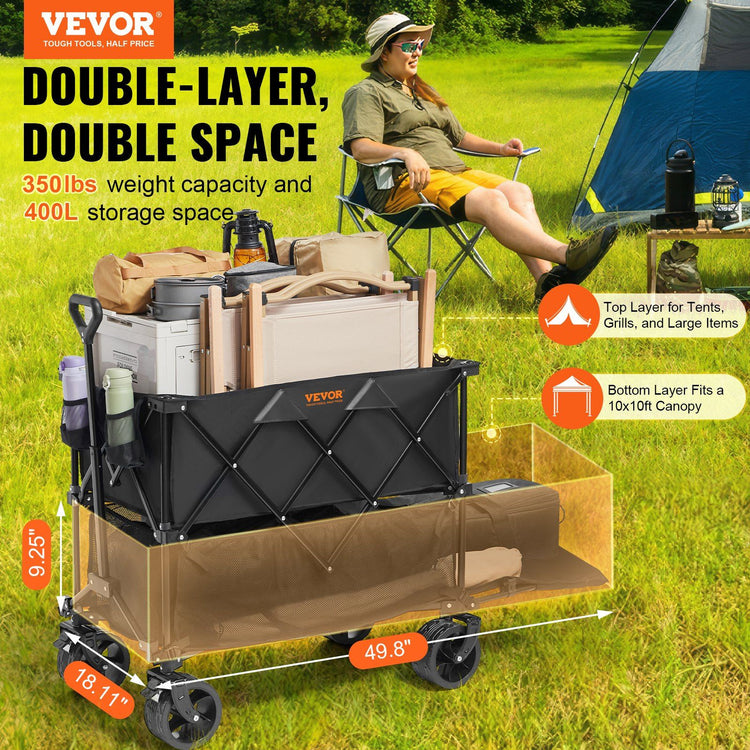 Foldable Double Decker Utility Wagon detail close-up