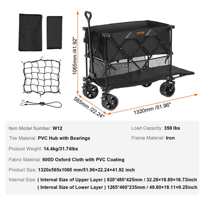 Foldable Double Decker Utility Wagon drawer detail