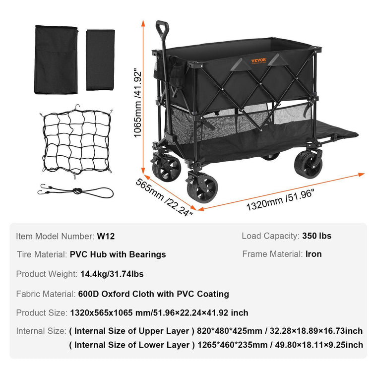 Foldable Double Decker Utility Wagon drawer detail