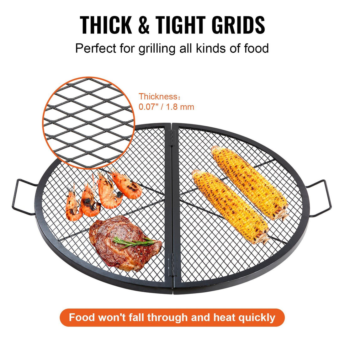 Foldable Fire Pit Grill Grate scale view, foldable fire pit grill grate