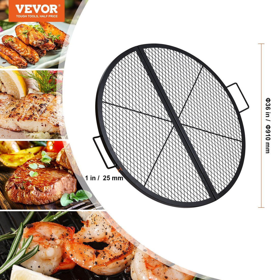 Foldable Fire Pit Grill Grate packaging view, foldable fire pit grill grate