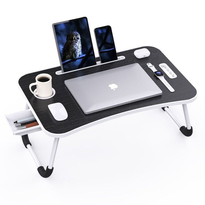 Foldable laptop bed table, full product view