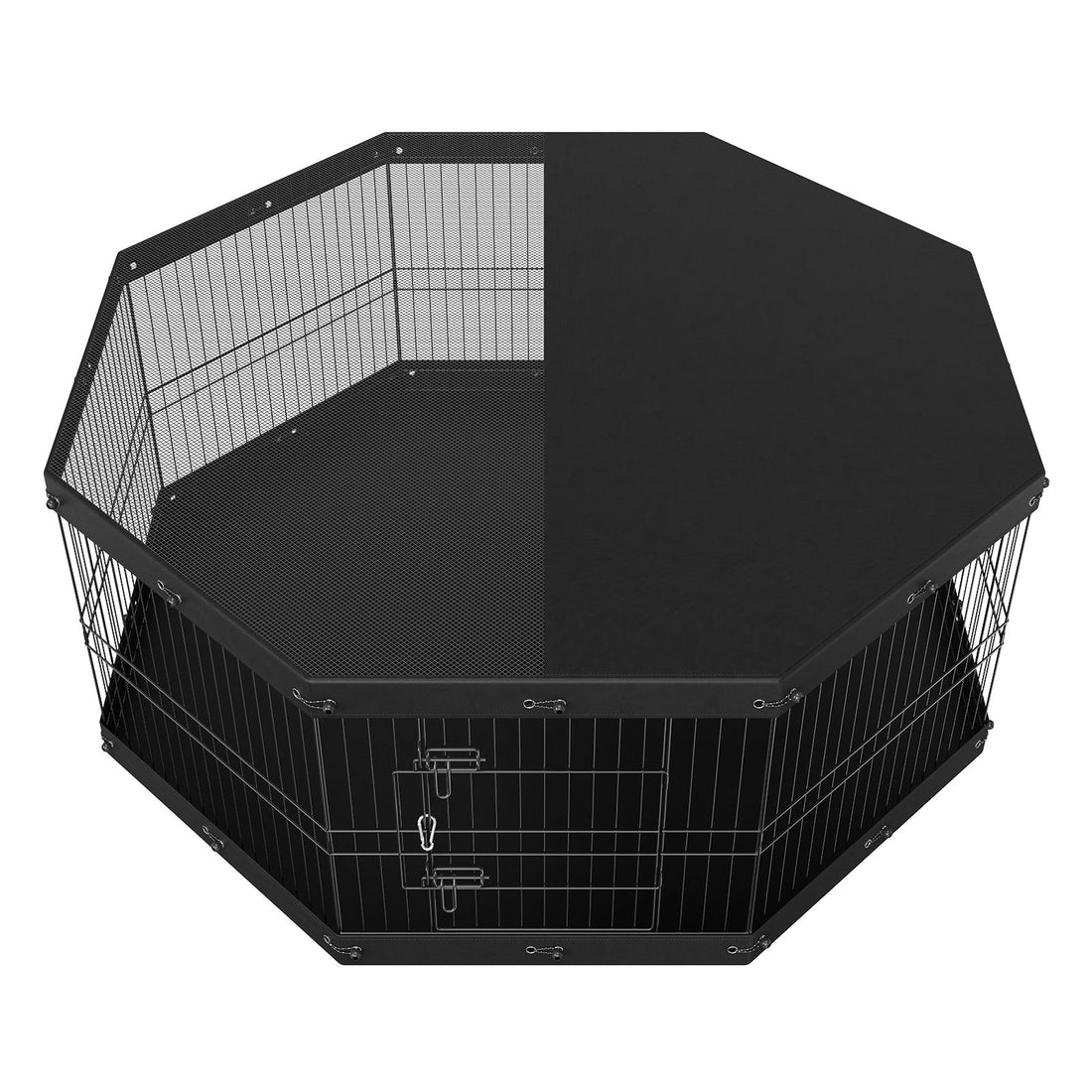 Dog exercise pen set up in circle configuration