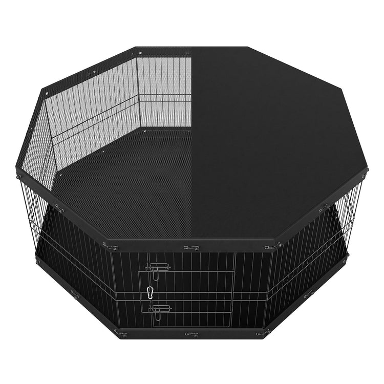 Dog exercise pen set up in circle configuration