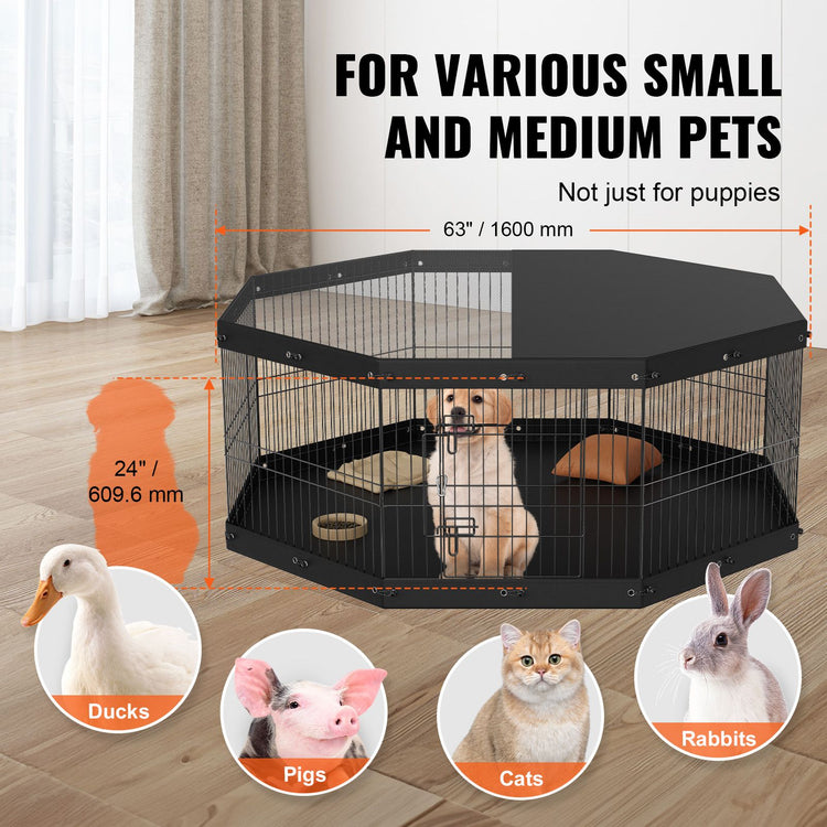 Dog exercise pen folded flat for storage