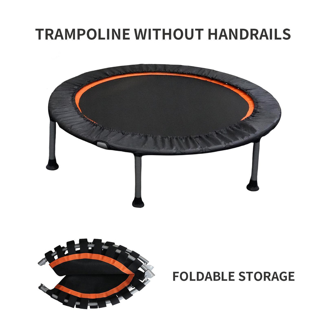 Close-up of rebounder steel frame and elastic mat