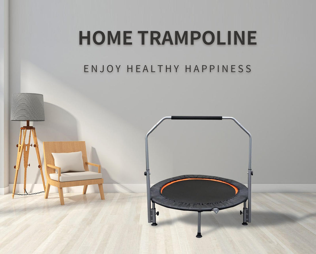 Mini trampoline non-slip feet protecting hardwood floor