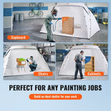 Paint booth tent built-in floor panel close-up
