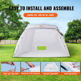 Paint booth tent wide door panel open