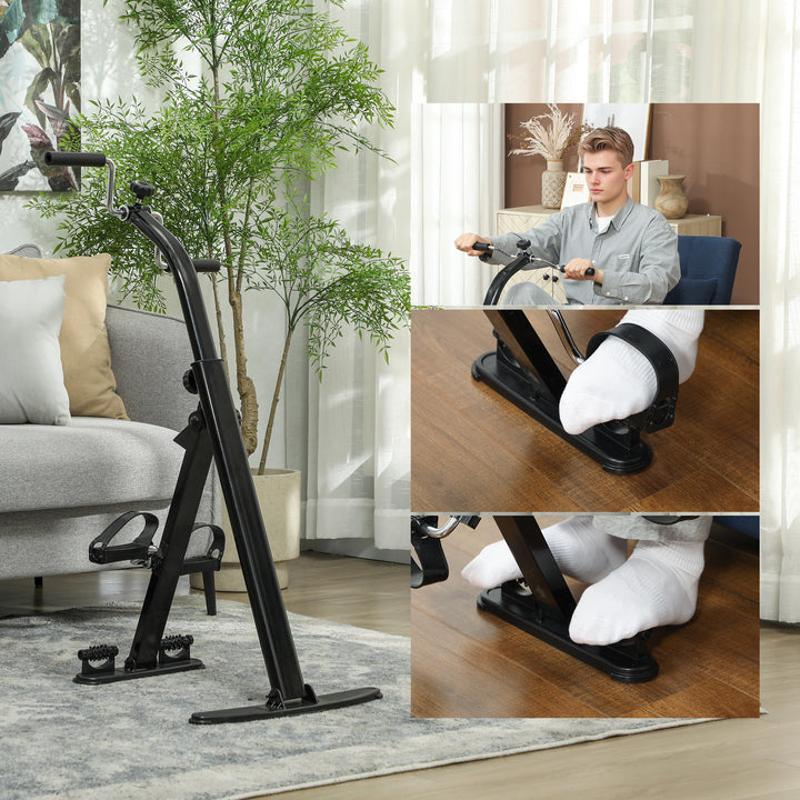 Pedal exerciser used under a desk during seated work