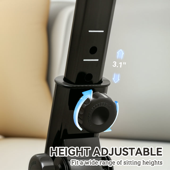 Close-up of pedal exerciser resistance adjustment knob