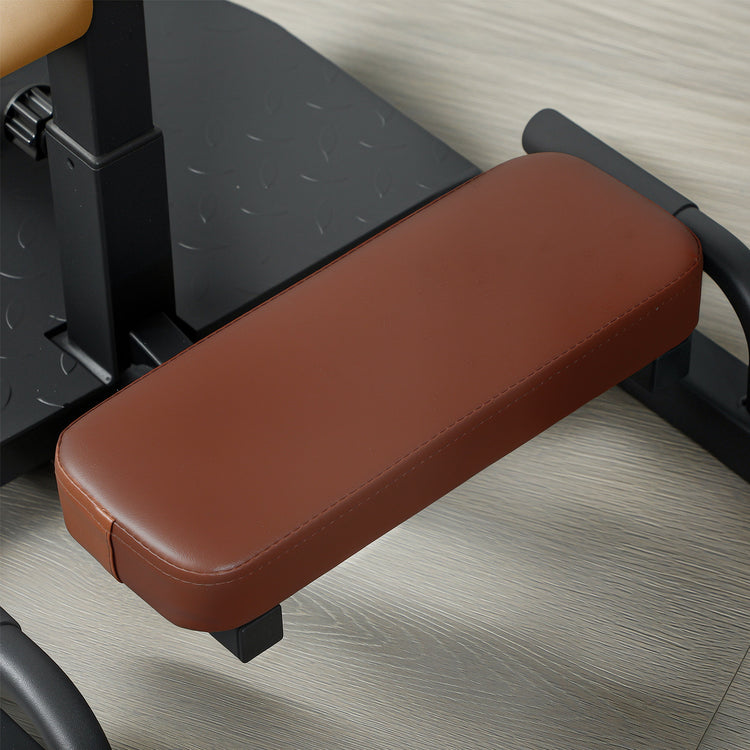 Hip thrust position on foldable sissy squat trainer