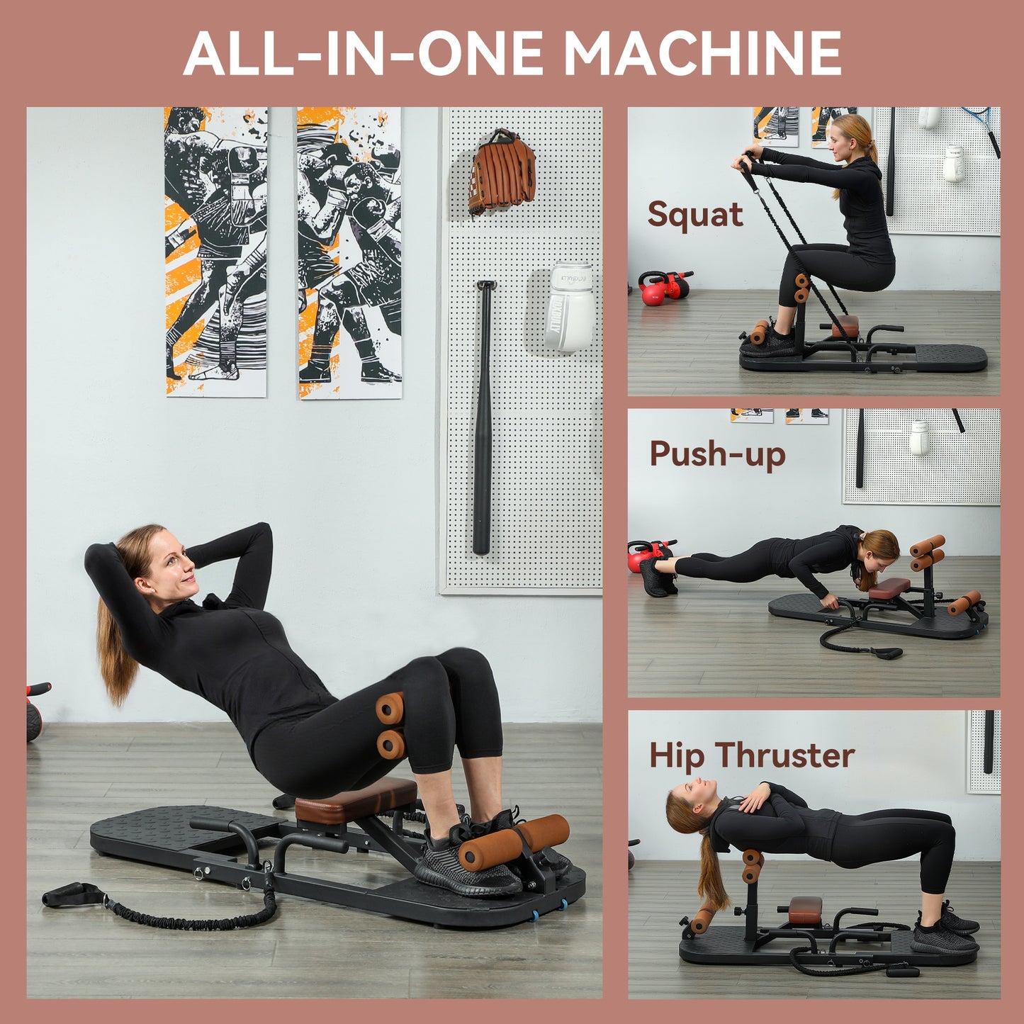Foldable Sissy Squat Hip Thrust Trainer5