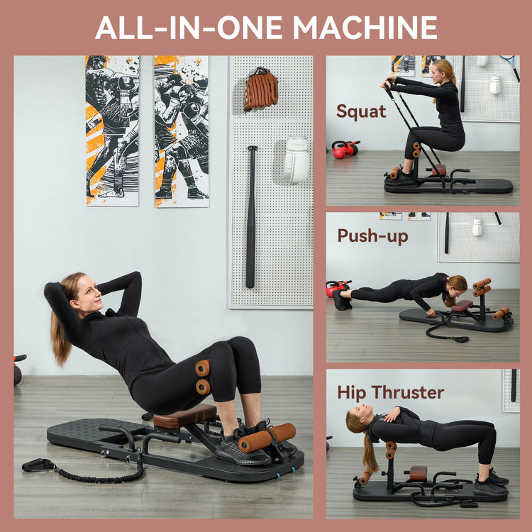 Push-up bar position on sissy squat machine