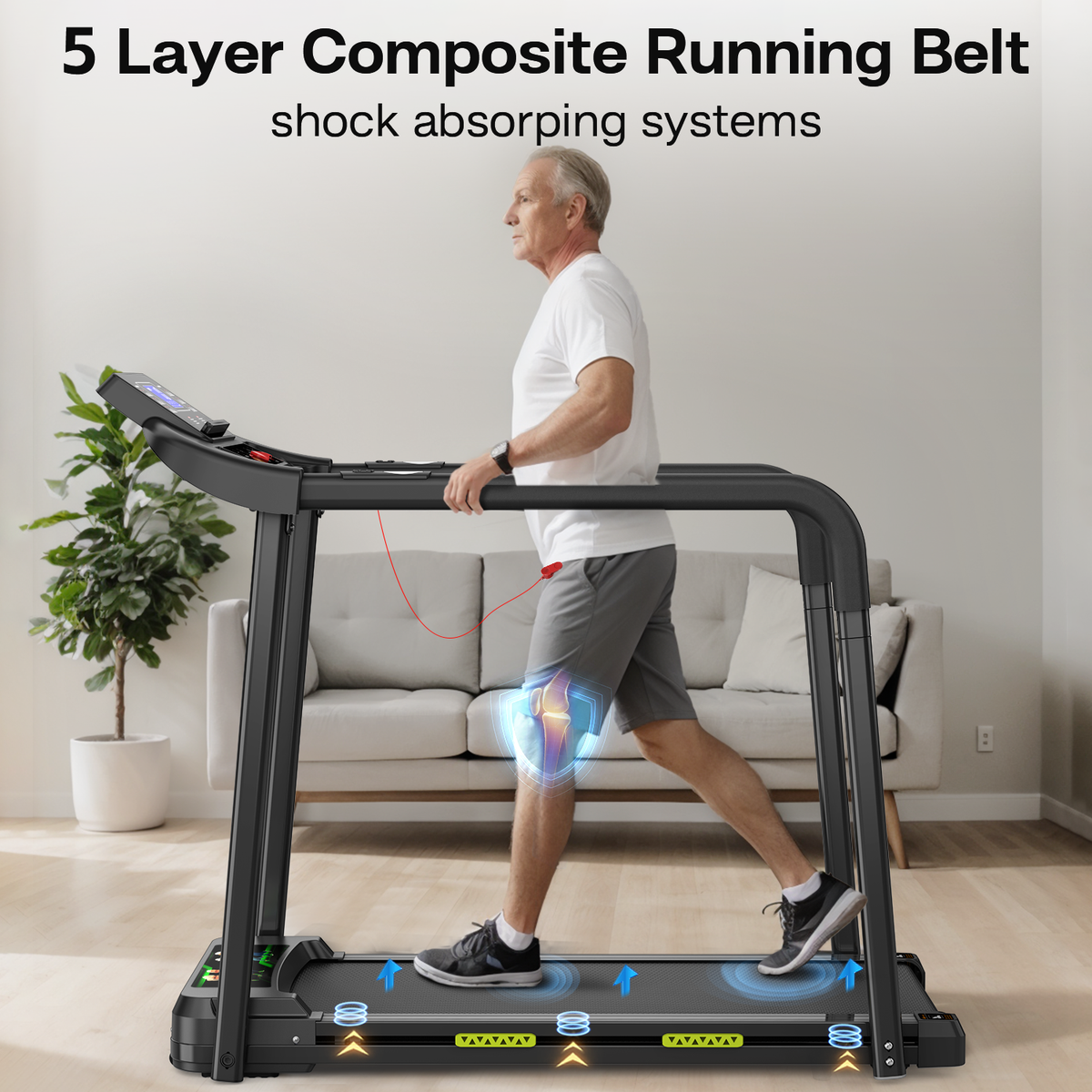 Foldable Walking Pad Treadmill with Handrail 2