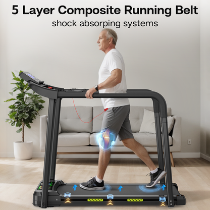 Foldable Walking Pad Treadmill with Handrail 2