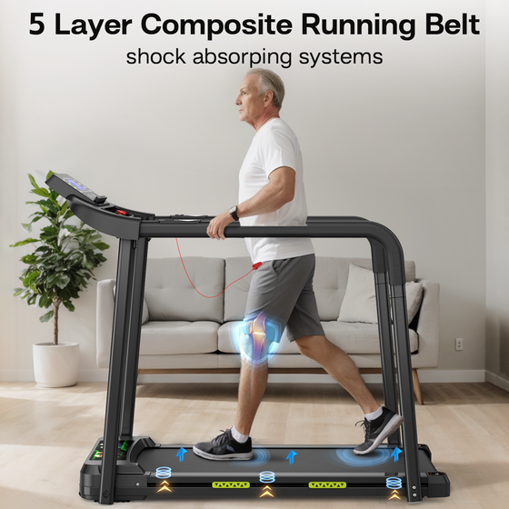 Foldable walking treadmill LED display close-up