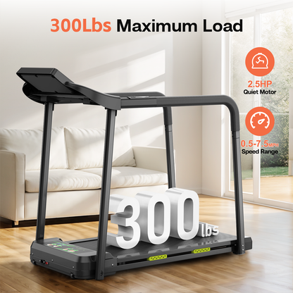 Foldable Walking Pad Treadmill with Handrail 3