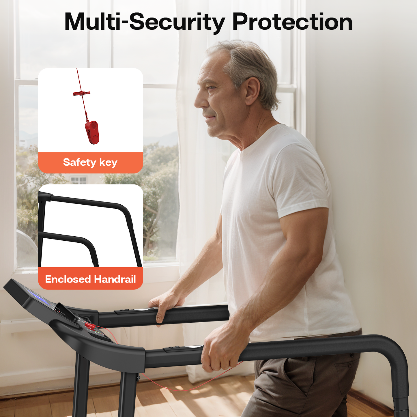 Foldable Walking Pad Treadmill with Handrail 4